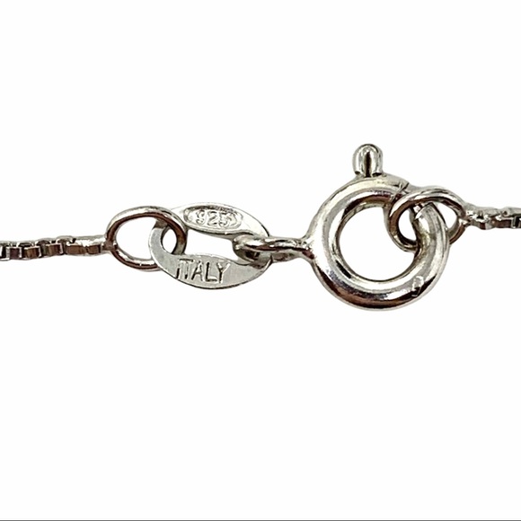 Sterling Silver CZ Cubic Zirconia Square Journey Pendant Necklace 18” - Picture 6 of 8